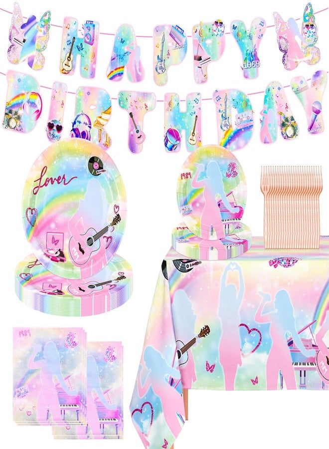 سيلفتك مجموعة زينة عيد ميلاد سيلف تيك، 98 قطعة، تتضمن لافتة عيد ميلاد، أطباق، مناديل، مفرش طاولة، شوك، ومراوح، تكفي لـ 24 ضيفًا. - Image 1